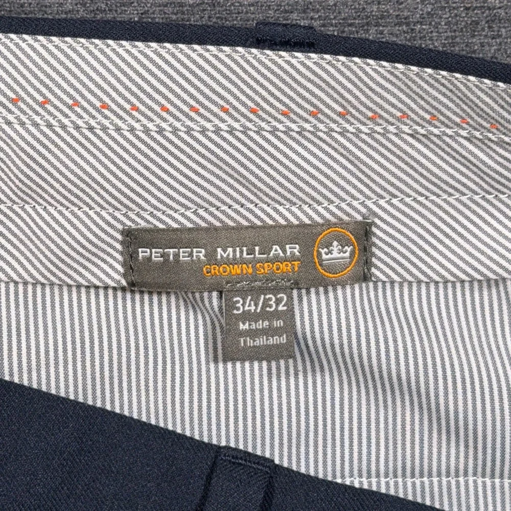 Peter Millar Pants Mens 34x32 Navy Blue Crown Sport Performance Dress Trousers
